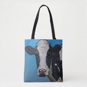 Bolsa Tote Retrato de vaca feliz