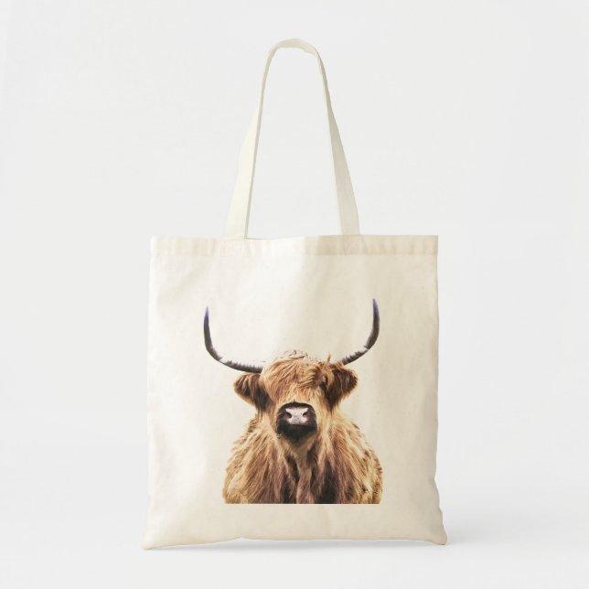 Bolsa Tote Retrato de Vaca Highland (Frente)