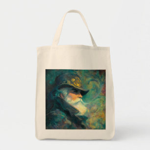 Bolsa Tote Retrato de Velho Homem de Inverno Vintage