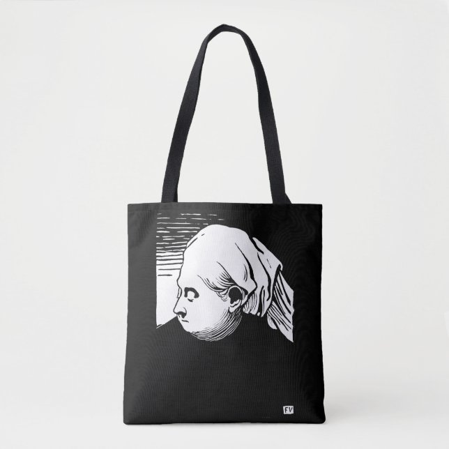 Bolsa Tote Retrato de Woodcut da Rainha Vitória (Frente)