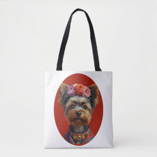 Bolsa Tote Retrato de Yorkshire Terrier Yorkie por Arte Popul
