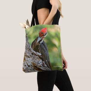Bolsa Tote Retrato Deslumbrante de Pica-Pau-de-Topo-Vermelho 