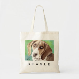 Bolsa Tote Retrato do Beagle com aquarela
