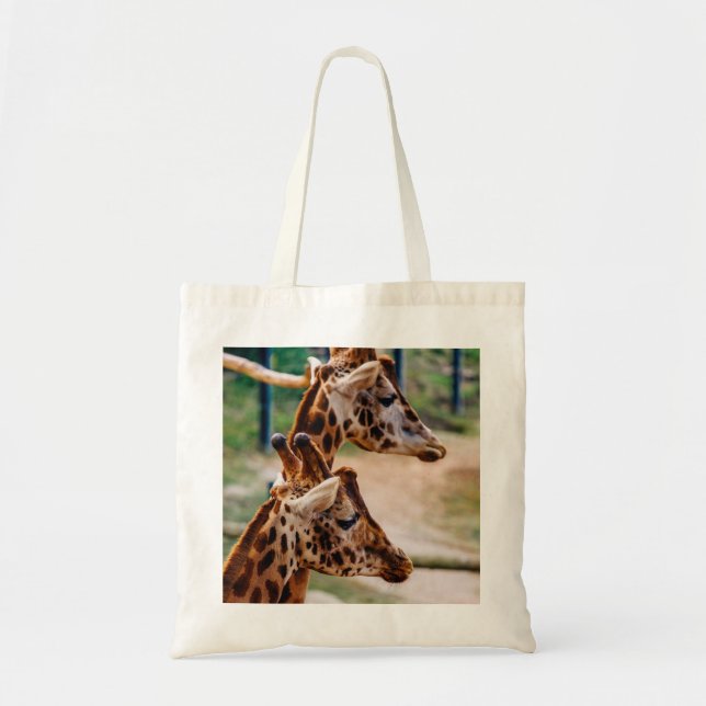 Bolsa Tote Retrato do duo do girafa (Frente)