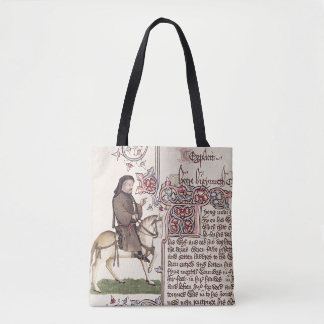 Bolsa Tote Retrato do fac-símile de Geoffrey Chaucer de (Frente)