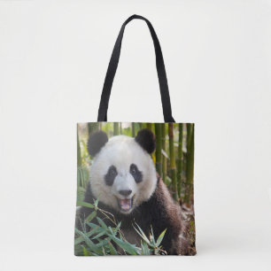 Bolsa Tote Retrato do Panda Sorridente