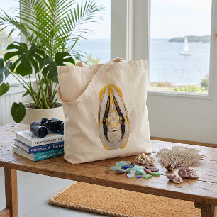Bolsa Tote Retrato do Peixe-Anjo com Listras Amarelas