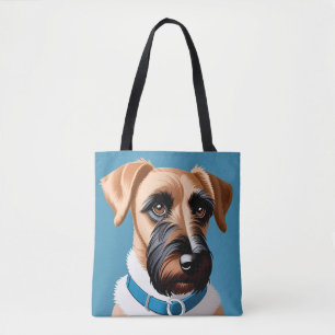 Bolsa Tote Retrato Estilizado de um Cão Terrier