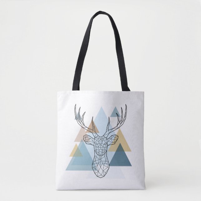 Bolsa Tote Retrato geométrico dos cervos (Frente)