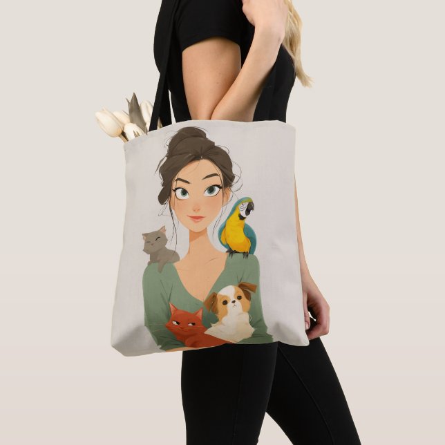 Bolsa Tote Retrato Louco de Pet Lover (Close Up)