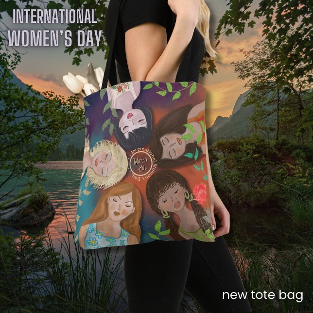 Bolsa Tote Retrato multiétnico do Dia Internacional da Mulher (International Women's Day multi-ethnic portrait Tote Bag)