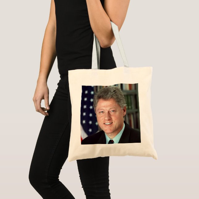 Bolsa Tote Retrato Oficial do Presidente Bill Clinton (Frente (produto))