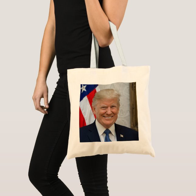 Bolsa Tote Retrato Oficial do Presidente Donald Trump 2017 (Frente (produto))