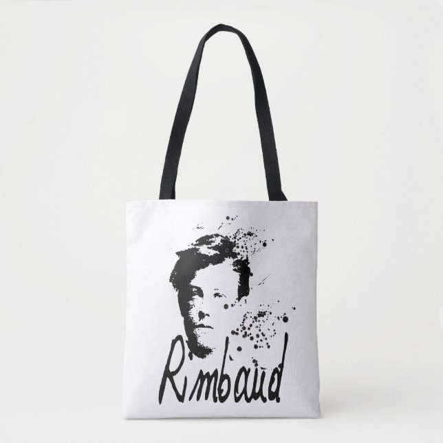 Bolsa Tote Retrato RIMBAUD com pingos de tinta em toda a TB (Frente)