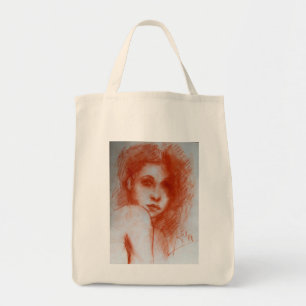 Bolsa Tote Retrato ROMÂNTICO da BELEZA/mulher no Sepia Brown