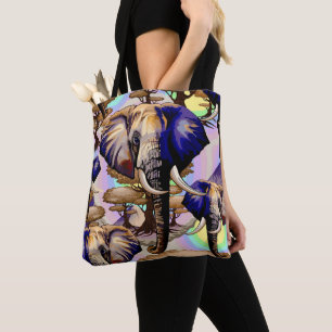 Bolsa Tote Retrato Surreal do Elefante Africano