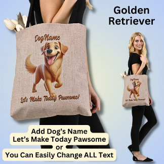 Bolsa Tote Retriever ouro - Adicionar Nome do Cachorro, Alter
