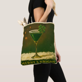 Bolsa Tote Retro 50s 4 Leaf Clover Irish Christmas Martini