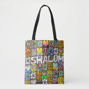 Bolsa Tote Retro 60s Psicodélico Shalom LOVE
