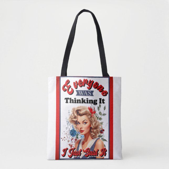 Bolsa Tote Retro American Pinup_ Eu Acabei De Dizer (Frente)