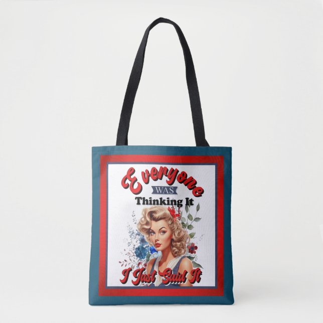 Bolsa Tote Retro American Pinup_ Eu Acabei De Dizer (Frente)
