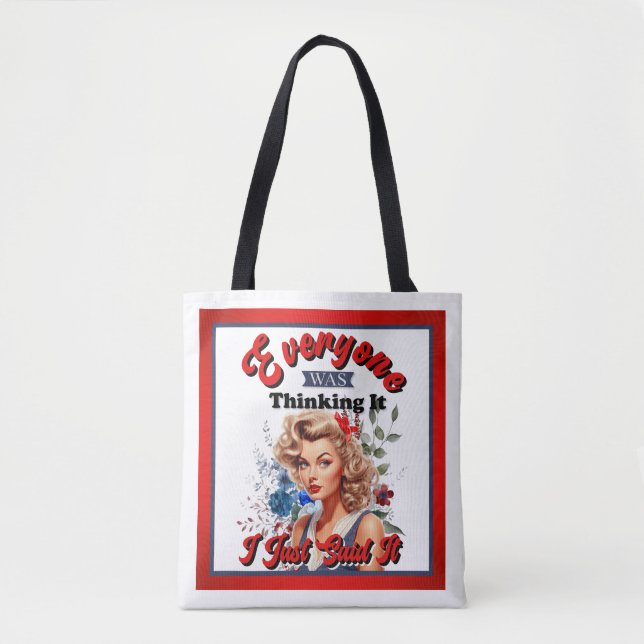 Bolsa Tote Retro American Pinup_ Eu Acabei De Dizer (Frente)