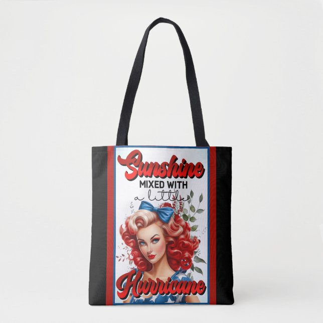Bolsa Tote Retro Americano Pinup_ Sunshine Misturado (Frente)