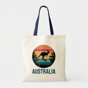 Bolsa Tote Retro australiano Sunset Animal pulando canguru