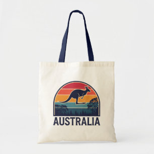 Bolsa Tote Retro australiano Sunset Animal pulando canguru
