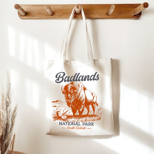 Bolsa Tote Retro Badlands National Park Souvenir Design (Criador carregado)