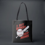 Bolsa Tote Retro Baseball Engraçado Eu Acertei Bombas Para Mã<br><div class="desc">Retro Baseball Engraçado Eu Acertei Bombas Para Mães Quentes</div>