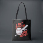 Bolsa Tote Retro Baseball Engraçado Eu Acertei Bombas Para Mã<br><div class="desc">Retro Baseball Engraçado Eu Acertei Bombas Para Mães Quentes</div>