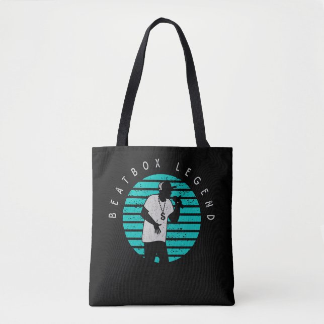 Bolsa Tote Retro Beatbox Musical Rap e Hip Hop Music (Frente)