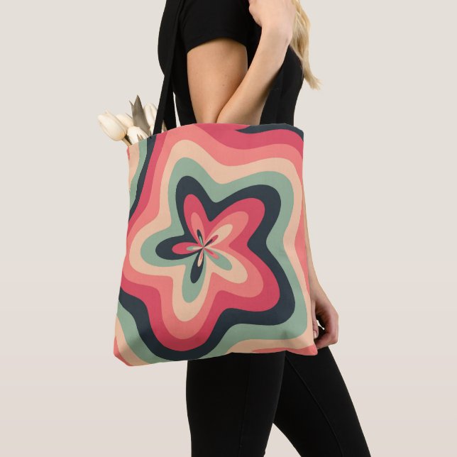 Bolsa Tote Retro Bloom Swirl (Close Up)