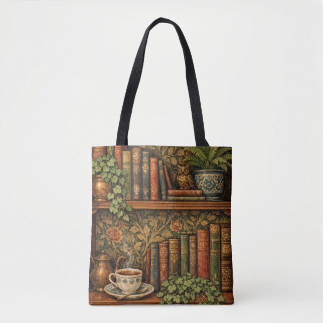 Bolsa Tote Retro book lover art (Frente)
