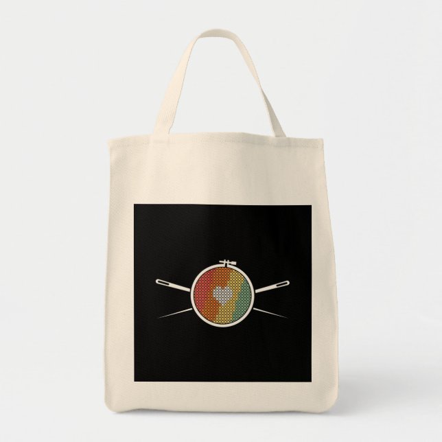 Bolsa Tote Retro Cross Stich (Frente)