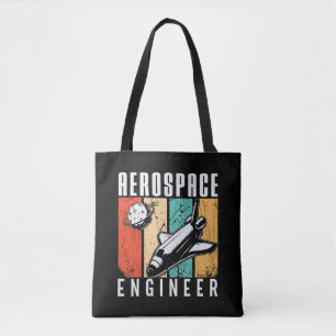 Bolsa Tote Retro de Engenharia de Espaço Foguete de Engenheir