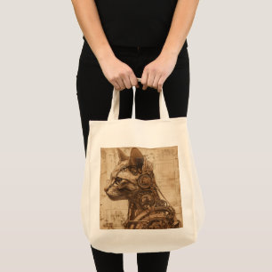 Bolsa Tote Retro de Gato Steampunk