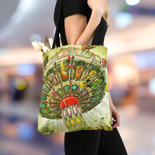 Bolsa Tote Retro de vintagem de fotos de passeio de carnaval