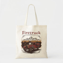 Bolsa Tote Retro fire engine mountain range
