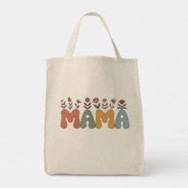 Bolsa Tote Retro Floral "MAMA" Perfeito para o Dia das Mães