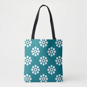 Bolsa Tote Retro Flores sem soldadura branca