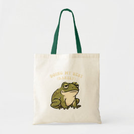 Bolsa Tote Retro Frog Barely Trying Canvas Tote Bag
