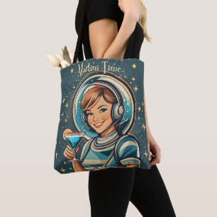 Bolsa Tote Retro Futurista Hora do Astro Girl Martini