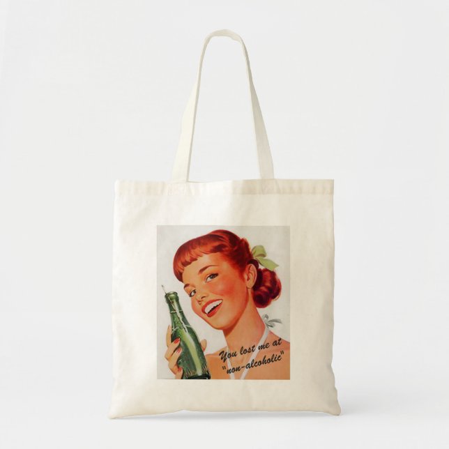 Bolsa Tote Retro Girl Soda Adverte Engraçado Slogan (Frente)