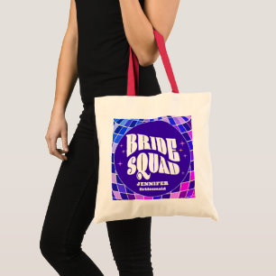Bolsa Tote Retro Groovy Bachelorette Bride Squad Bridesmaid