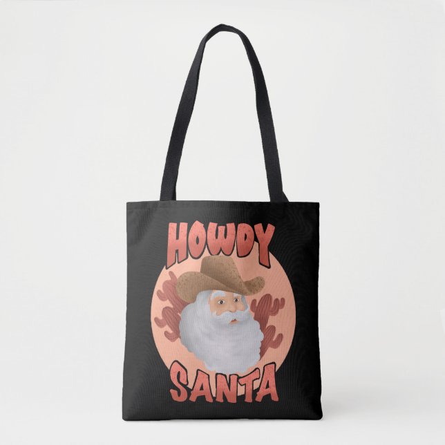 Bolsa Tote Retro Howdy Papais noeis Natal Russo do Vaqueiro (Frente)