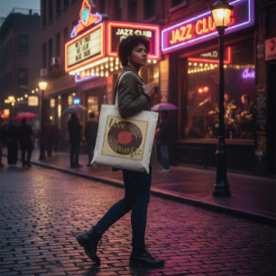 Bolsa Tote Retro Live Music Vinyl Record Tote Bag