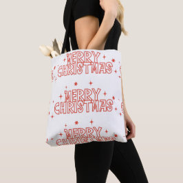 Bolsa Tote Retro Merry Christmas Typography