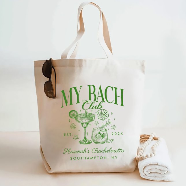 Bolsa Tote Retro Modern Green & Yellow Bachelorette Weekend (Criador carregado)